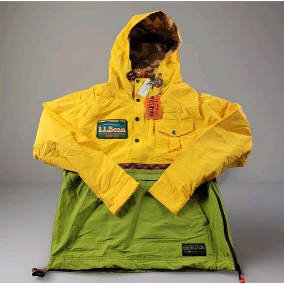 LL Bean x Todd Snyder Anorak 1/2 Zip Pullover Jacket size XS Yellow Green NWT